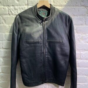 J Crew Leather Motorcycle Jacket XS Mens